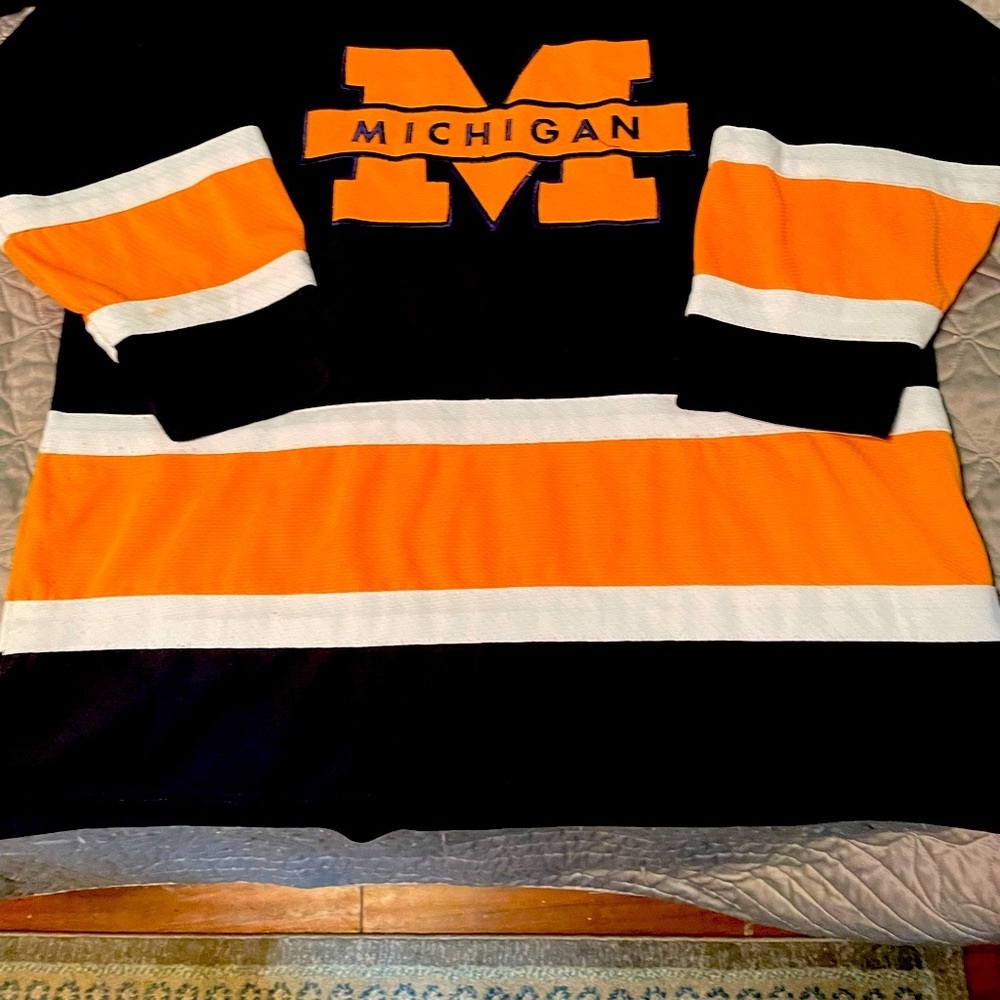 Match 1 University of Michigan long sleeved Jersey.